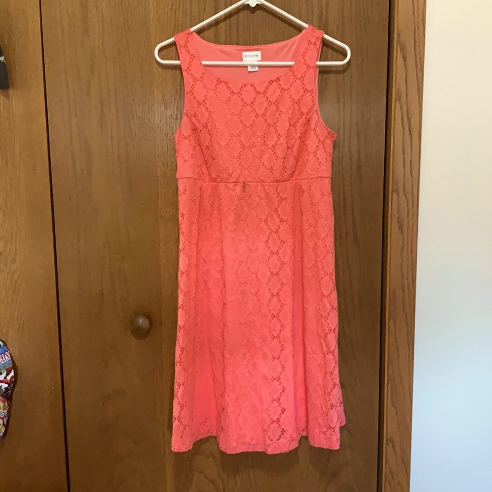 Coral Colored Maternity Dress